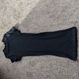 Black knit style dress with belt loops